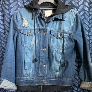 🌀Hooded Combo Denim Jacket 🌀